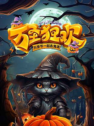 萬圣節一起去鬼混節日海報