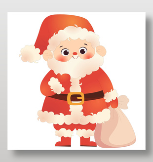 卡通可愛圣誕老爺爺插畫