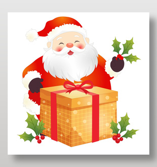 可愛簡約圣誕老爺爺插畫