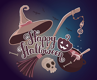 万圣节快乐恐怖氛围插画