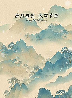 歲月深長大雪節(jié)至傳統(tǒng)文化海報