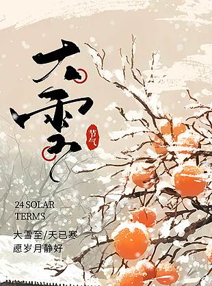 雪漫大地銀裝素裹大雪節(jié)氣海報