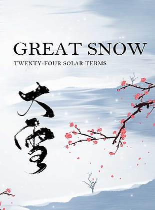 簌簌雪落逢冬至大雪節氣海報
