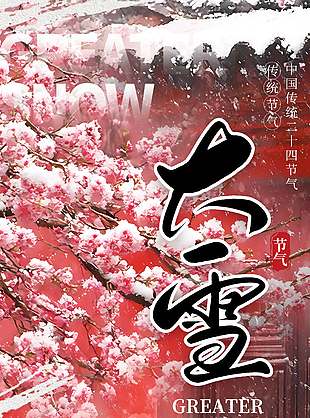 冬梅吟雪傳統(tǒng)節(jié)氣大雪海報