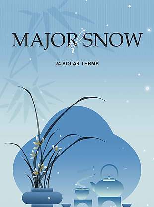 雪天煮茶傳統(tǒng)節(jié)氣大雪海報(bào)