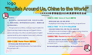學(xué)校英語學(xué)科月活動(dòng)展板