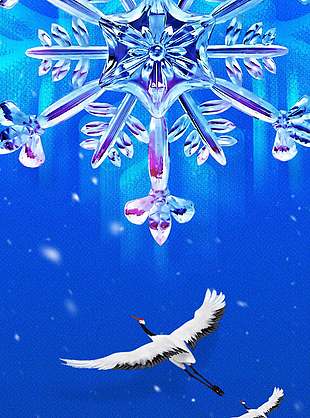 寶藍(lán)色清新中國(guó)傳統(tǒng)大雪節(jié)氣海報(bào)