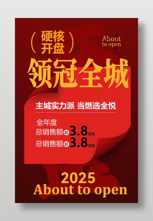 地產硬核開盤總銷售額公示海報