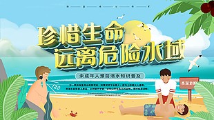 卡通清新防水安全知識宣傳展板