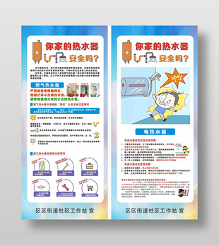 燃氣熱水器電熱水器安全宣傳展板