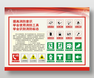 提高消防意識學(xué)會使用消防工具宣傳海報(bào)