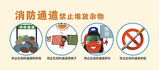 消防通道禁止堆放雜物宣傳展板