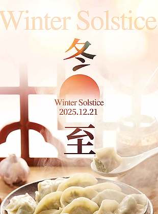 冬日舒情傳統(tǒng)二十四節(jié)氣冬至海報