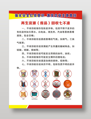 再生資源廢品回收七不準(zhǔn)宣傳海報
