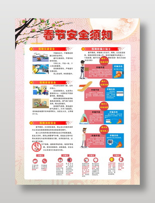中國風春節安全須知宣傳海報