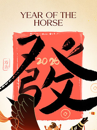 2026發發發傳統節日海報設計