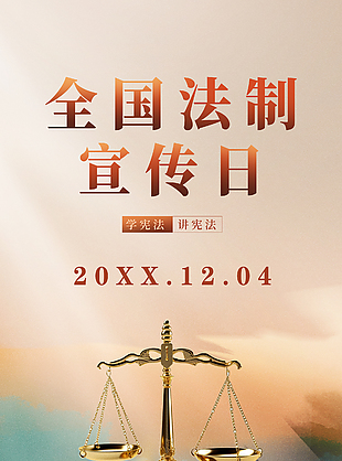 簡約高端創(chuàng)意全國法制宣傳日海報