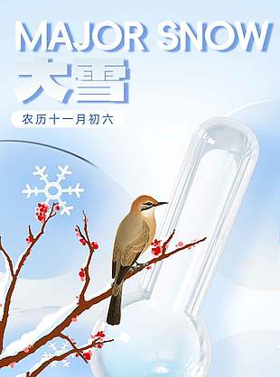 風(fēng)雅古風(fēng)傳統(tǒng)二十四節(jié)氣大雪海報(bào)
