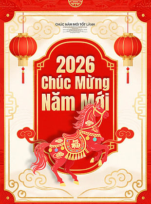 喜慶國風2026馬年吉祥新年海報