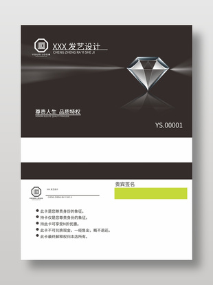 簡約創意發藝設計VIP會員卡