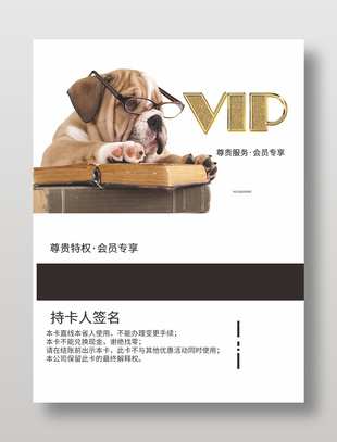 可愛(ài)簡(jiǎn)約寵物店VIP會(huì)員卡