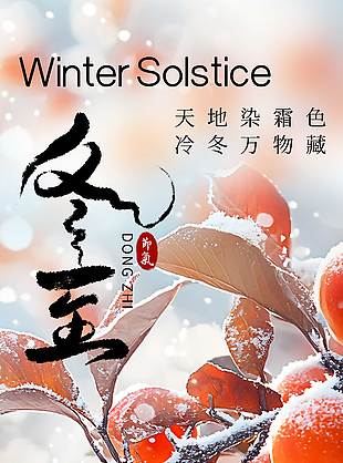 天地染霜色冬至傳統(tǒng)節(jié)氣海報(bào)