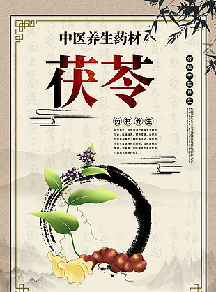 傳統養生藥草茯苓藥理知識海報
