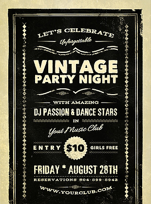 復古懷舊風音樂派對之夜海報