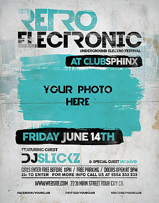 復古電子音樂主題活動宣傳海報