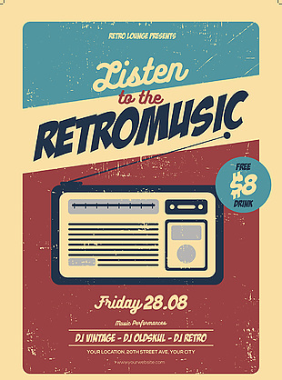復古懷舊風音樂活動宣傳海報