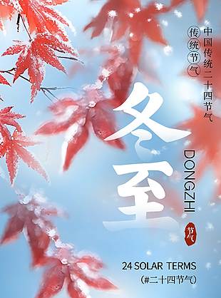 天地染霜色冷冬萬物藏冬至節(jié)氣海報(bào)