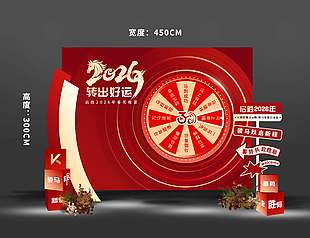紅色喜慶2026馬年轉(zhuǎn)出好運(yùn)新年展板