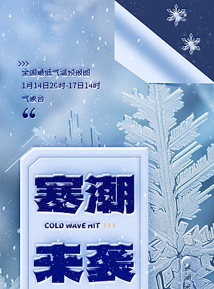 添衣保暖預防感冒降溫通知海報