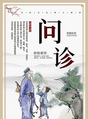 簡約創意中醫養生之問診宣傳海報