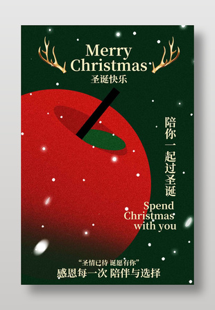 感恩陪伴圣誕節節日活動海報