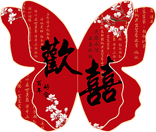 大氣簡(jiǎn)約婚禮歡囍蝴蝶展板