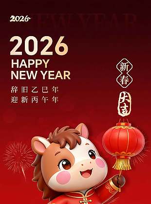 2026新春大吉邁向嶄新一年節(jié)日海報