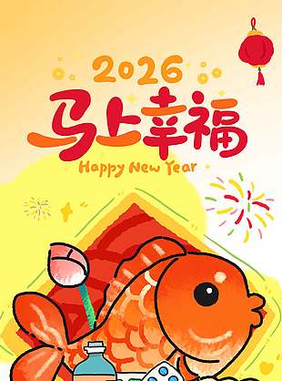 2026新春快樂馬上幸福節(jié)日海報
