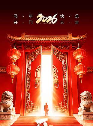 馬年快樂開工大吉新年節(jié)日海報(bào)