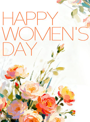 手繪花束插畫簡約婦女節(jié)宣傳海報設(shè)計