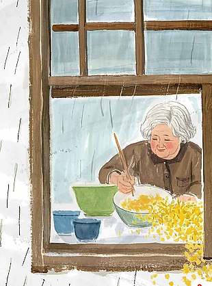 母愛如詩媽媽辛苦了手繪風海報設計