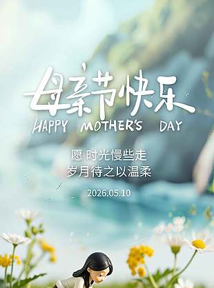 母親節(jié)快樂(lè)創(chuàng)意C4d元素海報(bào)設(shè)計(jì)