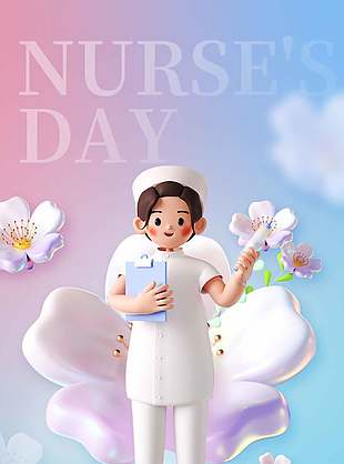 白衣天使節(jié)日快樂國際護士節(jié)長圖海報