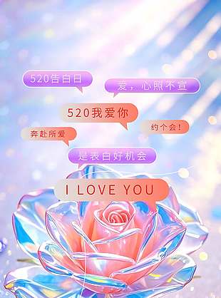 520告白日浪漫活動(dòng)宣傳創(chuàng)意元素海報(bào)
