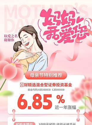母親節(jié)特別推薦證劵投資基金商業(yè)海報(bào)設(shè)計(jì)