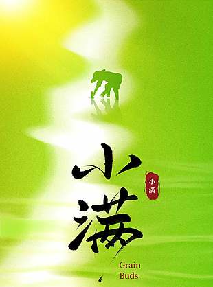 小得盈滿二十四節(jié)氣之小滿宣傳創(chuàng)意海報(bào)設(shè)計(jì)