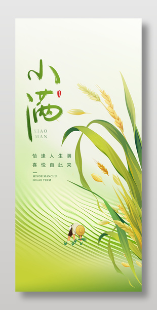 小滿傳統(tǒng)節(jié)氣借勢海報設(shè)計