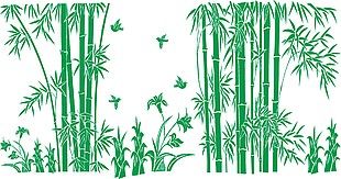 竹林花鳥手繪裝飾圖案設(shè)計(jì)