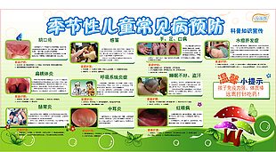 季節(jié)性兒童常見病預(yù)防科普展板