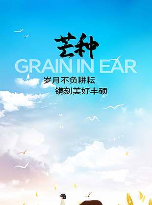 歲月不負(fù)耕耘芒種節(jié)氣宣傳簡(jiǎn)約海報(bào)設(shè)計(jì)